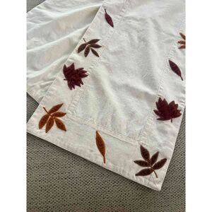 Fall Autumn Leaves Table Runner 13x66 Dining Decor Embroidered Leaf Harvest